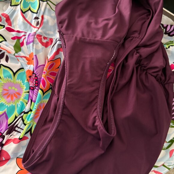 💖Host Pick💖Anne Cole 2 Piece Tankini Underwire Adjustable Straps Floral Sz 16 - Picture 11 of 14